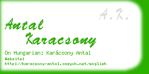 antal karacsony business card